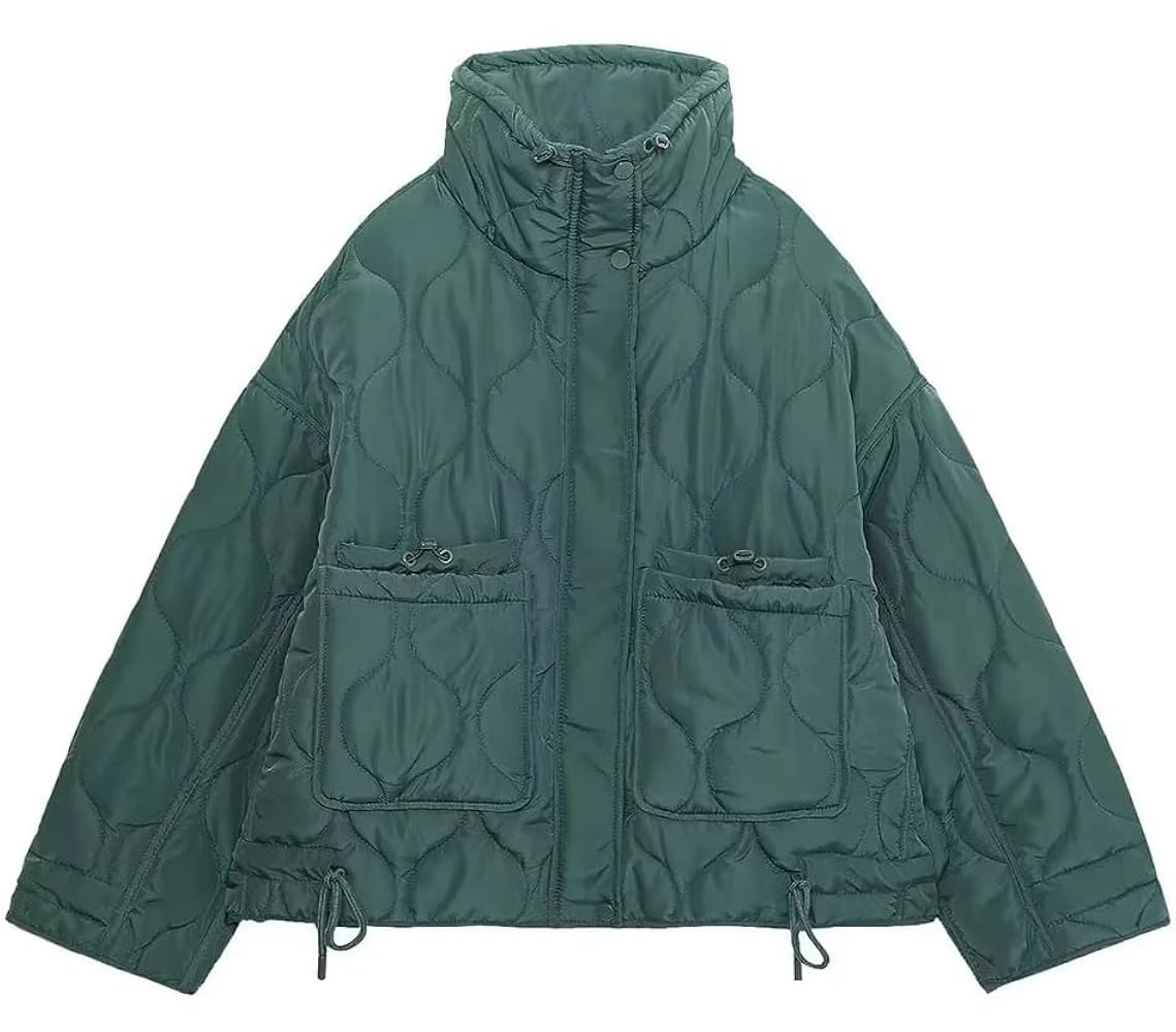 Amazon.com: Women's Oversized Quilted Puffer Jacket Stand